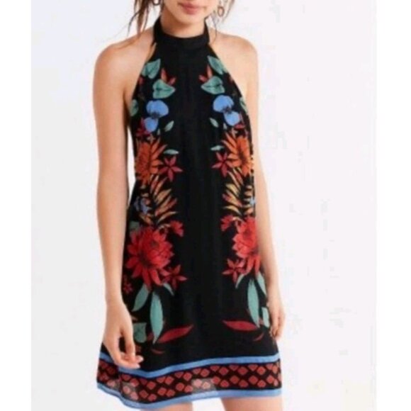 URBAN OUTFITTERS Catalina Printed Halter Dress Size XS - Picture 1 of 7